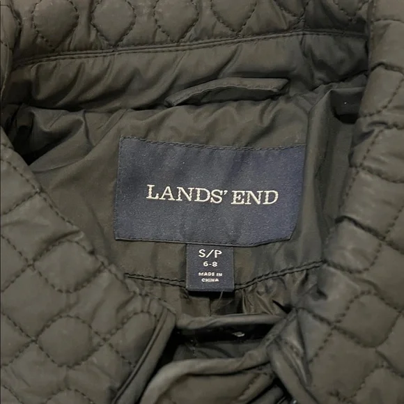 Lands' End Black Quilted Button-Up Jacket - Picture 2 of 8